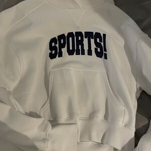 Aerie White Graphic Hoodie